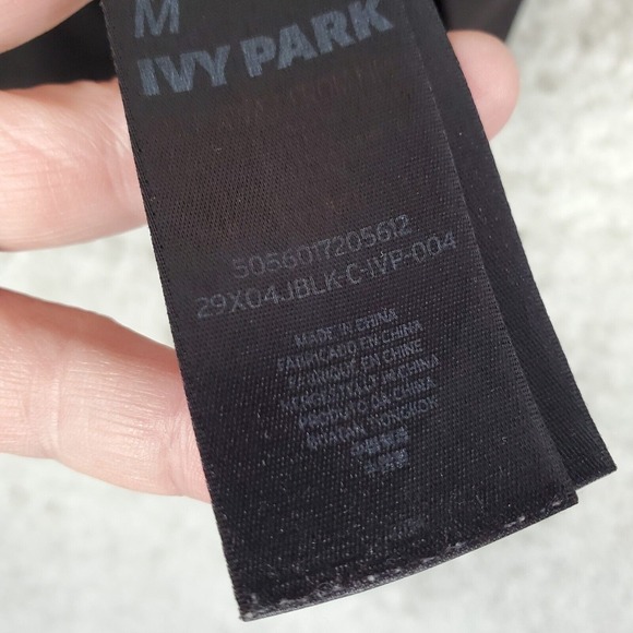 Ivy Park Womens Sheer Mesh Hoodie Medium Black Logo Top Streetwear Layering - Picture 5 of 11